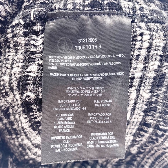 Volcom Black and White Mini Dress Size Small - Picture 8 of 9